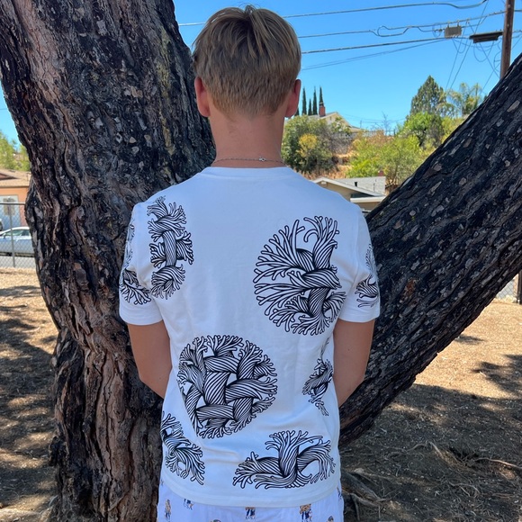 LOUIS VUITTON CHRISTOPHER NEMETH AUTHENTIC MEN T SHIRT WHITE LOVE ROPE TIE KNOT - Picture 6 of 16